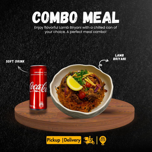 Lamb Biryani + 1 Soft Drink