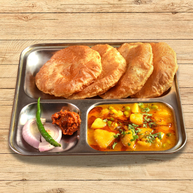 Aloo Sabzi with Puri (4 pcs) 🟢